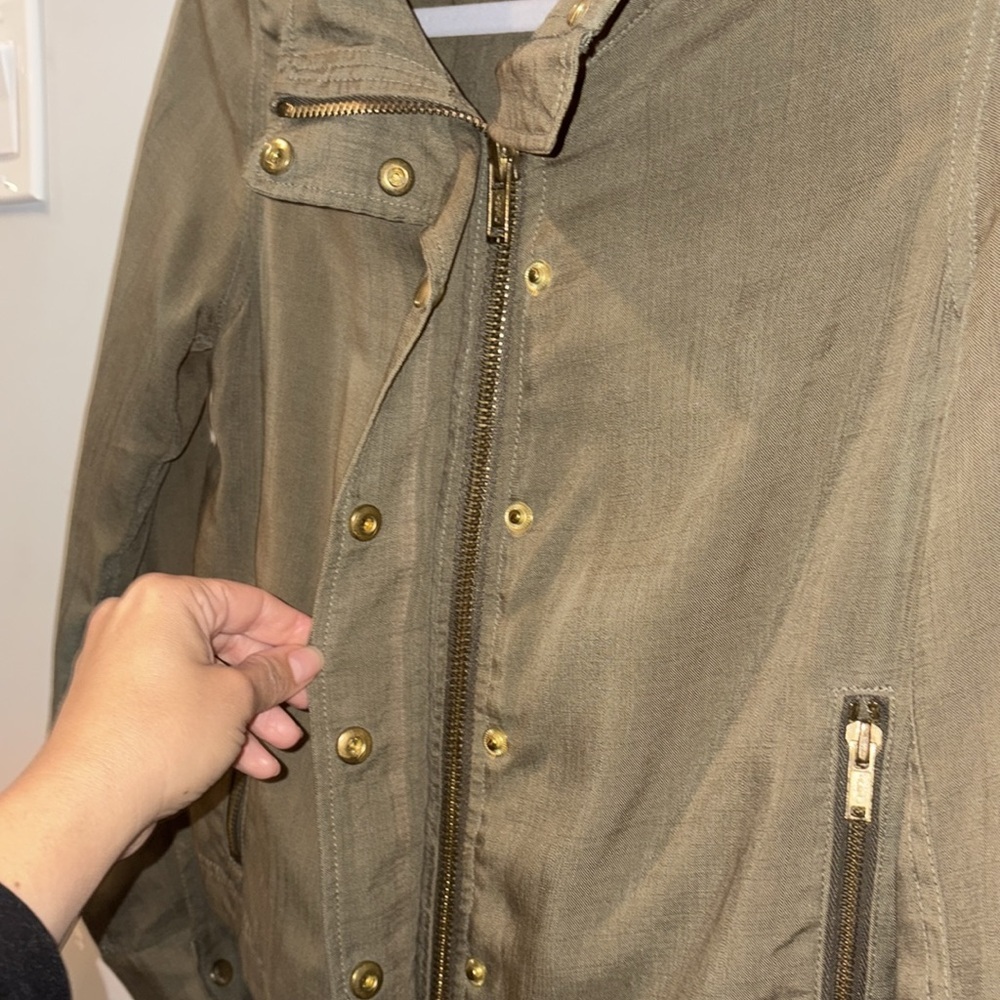 Club Monaco Darby Tencel Utility Shirt Jacket Size XS Olive Green - Picture 6 of 14